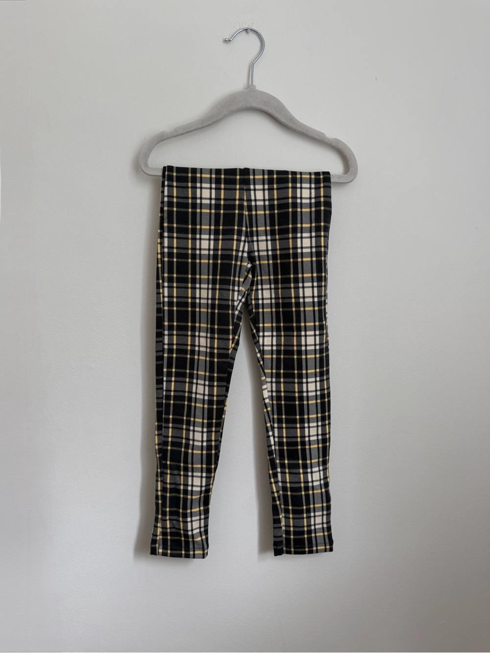 Zara Black and Yellow Plaid Leggings (Size 6)